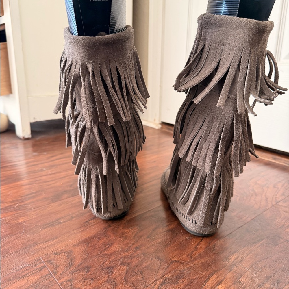 Minnetonka Fringe Moccasin boots
